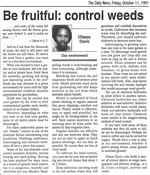 Be fruitful: control weeds