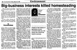 Big-business interest killed homesteading