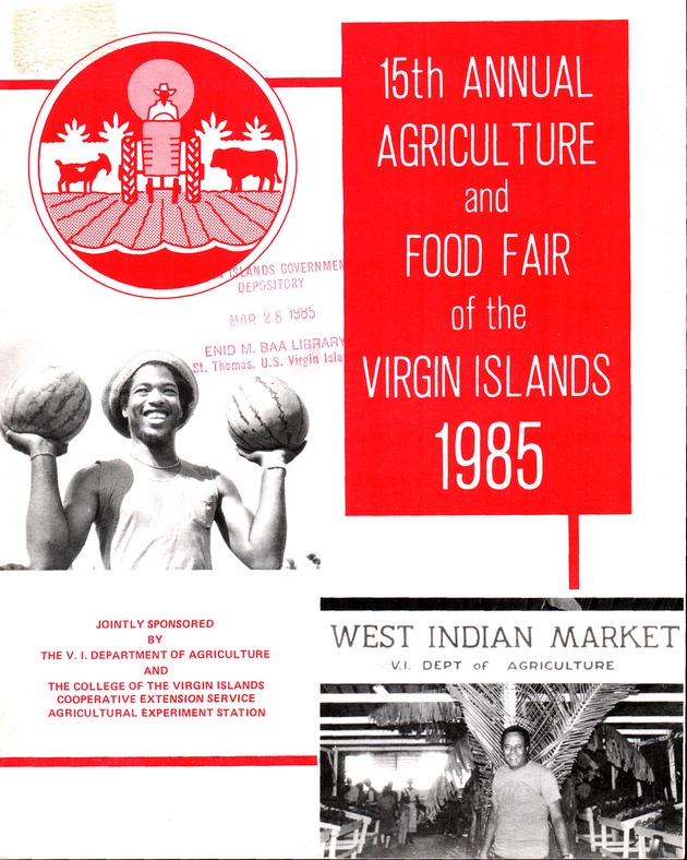 15th Annual Agriculture and food fair of the Virgin Islands 1985. - Front cover 1