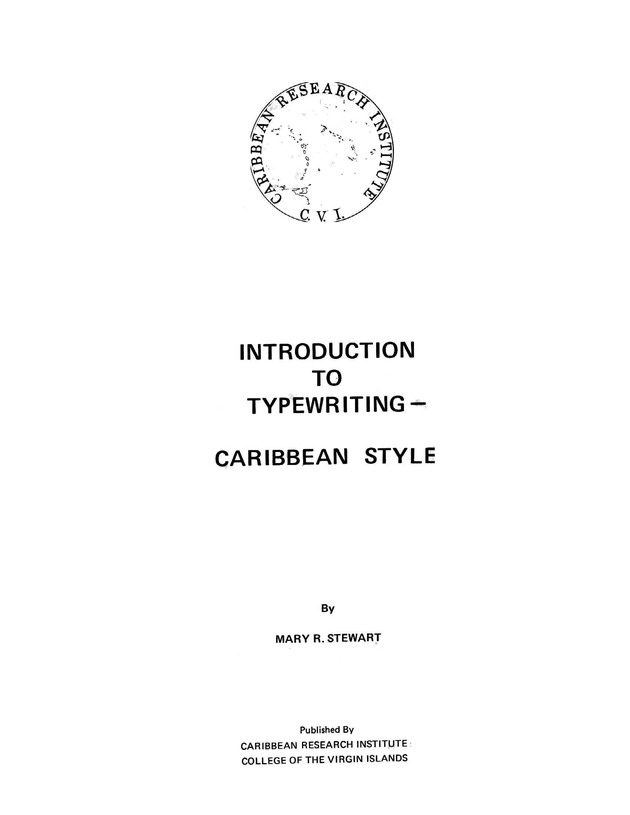 Introduction to typewriting-Caribbean style - Front Cover 1