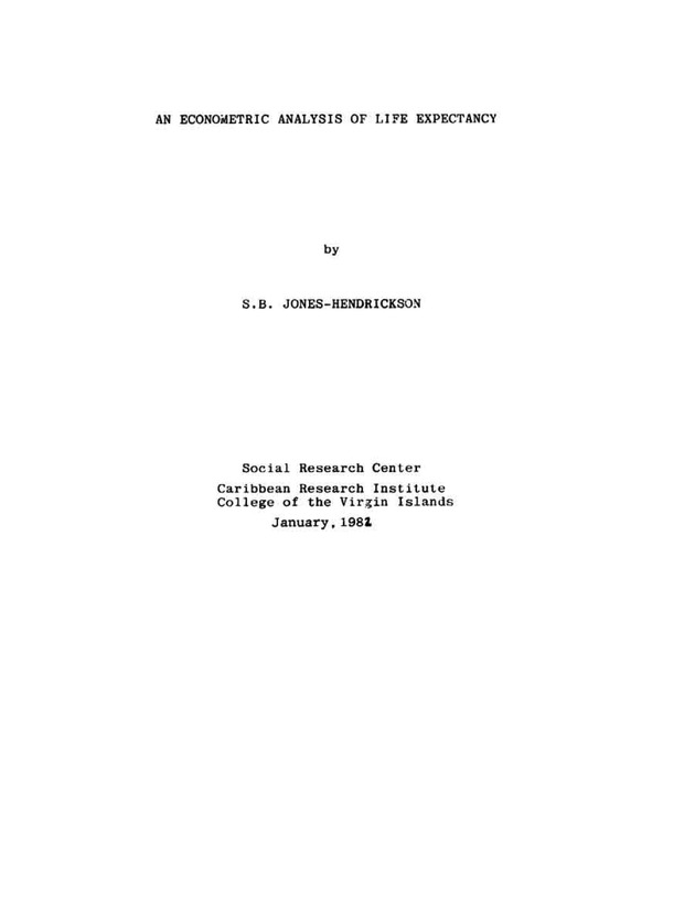 An econometric analysis of life expectancy - Title Page