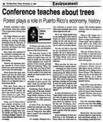 Conference teaches about trees: Forest plays a role in Puerto Rico's economy, history