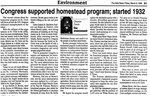 Congress supported homestead program; started 1932