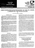 Groundwater Geochemistry of the St. Croix Carbonate Aquifer System