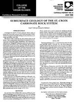 Subsurface Geology of the St. Croix Carbonate Rock System