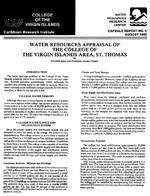 Water Resources Appraisal of the College of the Virgin Islands area, St. Thomas