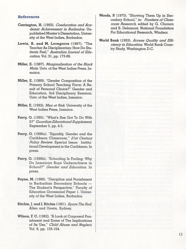 Multidisciplinary challenges and approaches for the Caribbean in the nineties - 0014