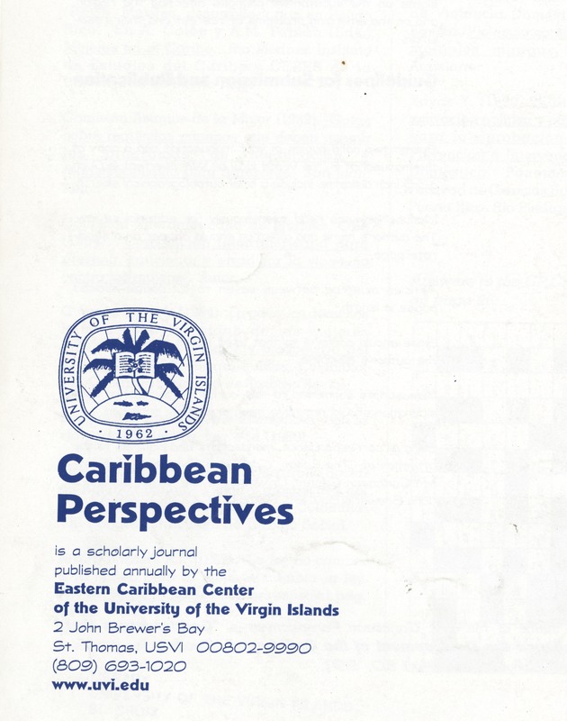 Multidisciplinary challenges and approaches for the Caribbean in the nineties - 0035-Back