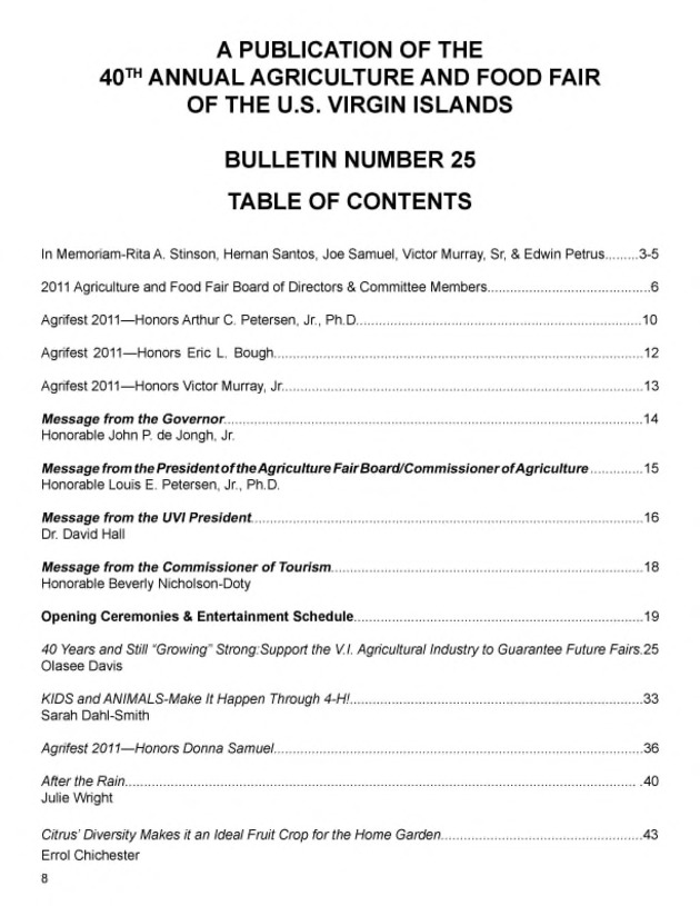 Agrifest: Virgin Islands Argriculture and Food Fair 2011 - Page 8