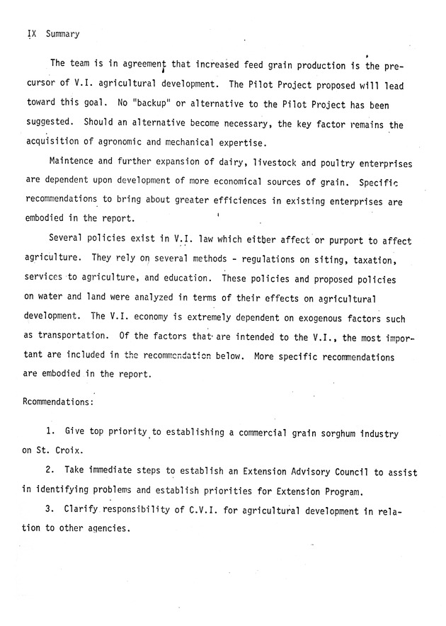 Report on : Virgin Islands agricultural development study, conducted June 4-16, 1978 - 0058