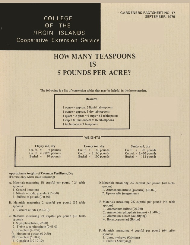 How many teaspoons is 5 pounds per acre? - 0001