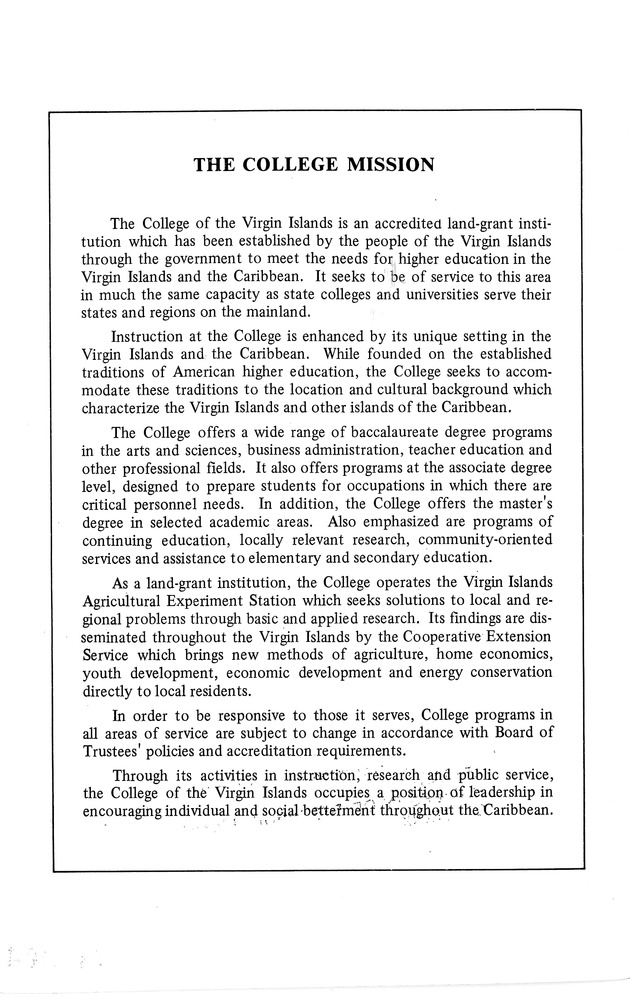 College of the Virgin Islands : our first 22 years - 0001