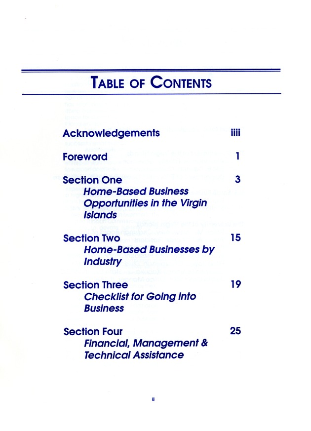 Cottage industries in the U.S. Virgin Islands : a glossary of home-based business opportunities - 0003