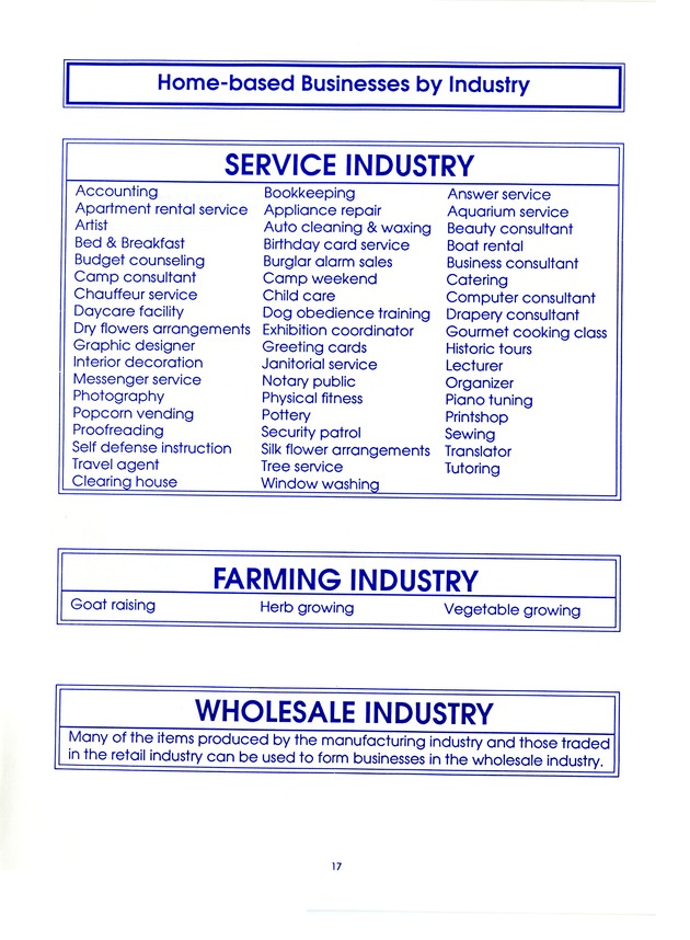 Cottage industries in the U.S. Virgin Islands : a glossary of home-based business opportunities - 0019