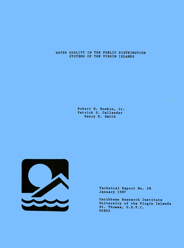 Water quality in the public distribution systems of the Virgin Islands - 0000-front