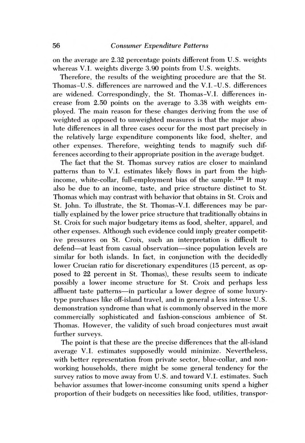 Consumer expenditure patterns : a survey of St. Thomas, U.S.V.I., 1975-1976 - 0062