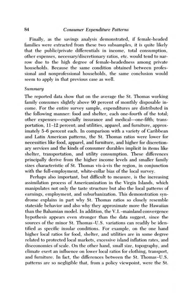 Consumer expenditure patterns : a survey of St. Thomas, U.S.V.I., 1975-1976 - 0090