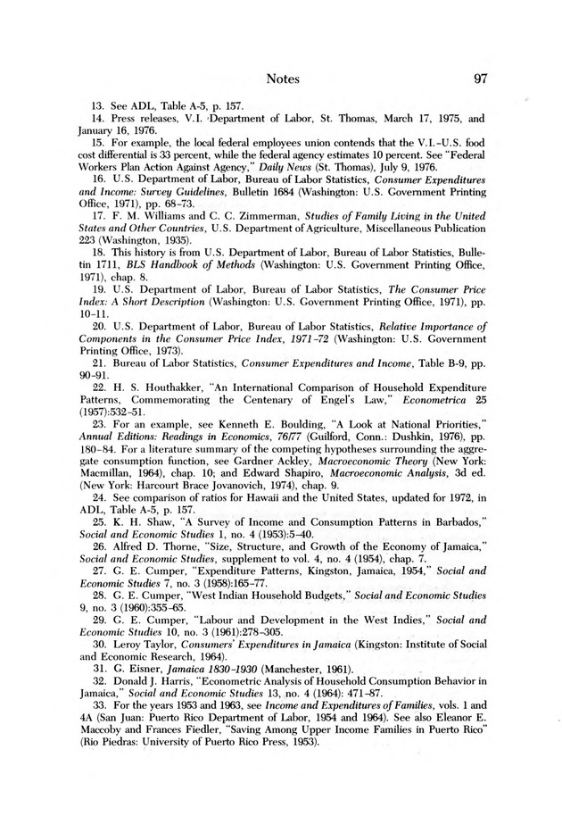 Consumer expenditure patterns : a survey of St. Thomas, U.S.V.I., 1975-1976 - 0103