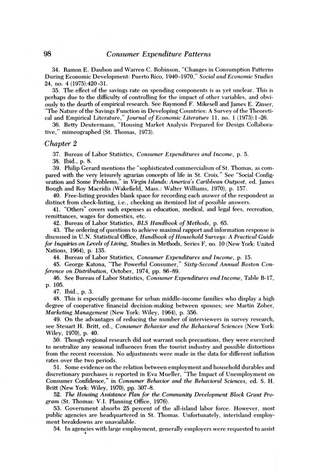 Consumer expenditure patterns : a survey of St. Thomas, U.S.V.I., 1975-1976 - 0104