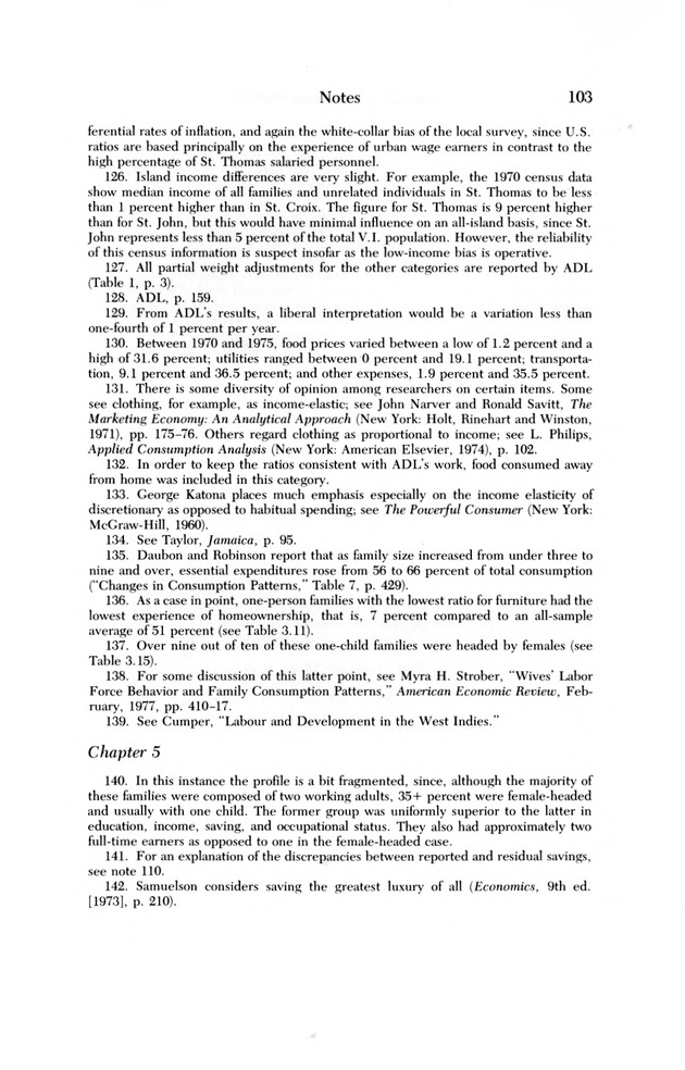 Consumer expenditure patterns : a survey of St. Thomas, U.S.V.I., 1975-1976 - 0109