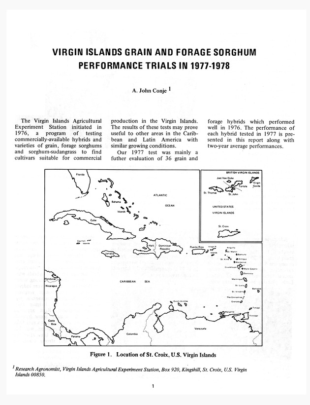 Virgin Islands grain and forage sorghum performance trails in 1976-1977 - 0002