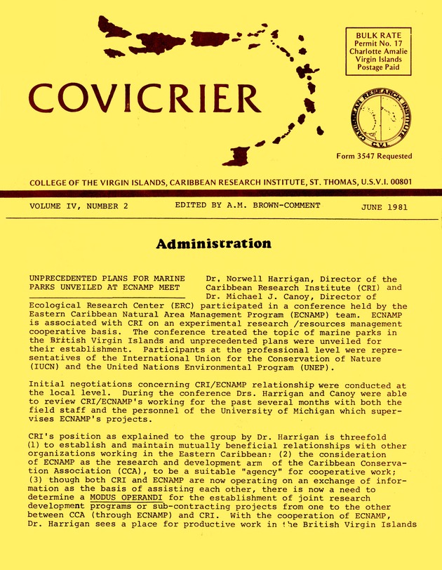 Covicrier  College of the Virgin Islands Caribbean Research Institute Excerptor - 0057