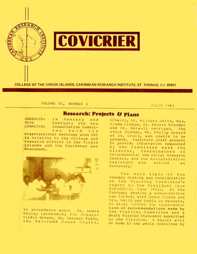 Covicrier  College of the Virgin Islands Caribbean Research Institute Excerptor - 0098