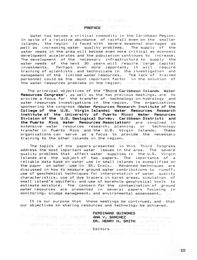 3rd Caribbean Islands Water Resources Congress : proceedings of a symposium held in St. Thomas, U.S. Virgin Islands, 22-23 July 1986 - 0002