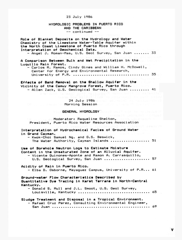 3rd Caribbean Islands Water Resources Congress : proceedings of a symposium held in St. Thomas, U.S. Virgin Islands, 22-23 July 1986 - 0004