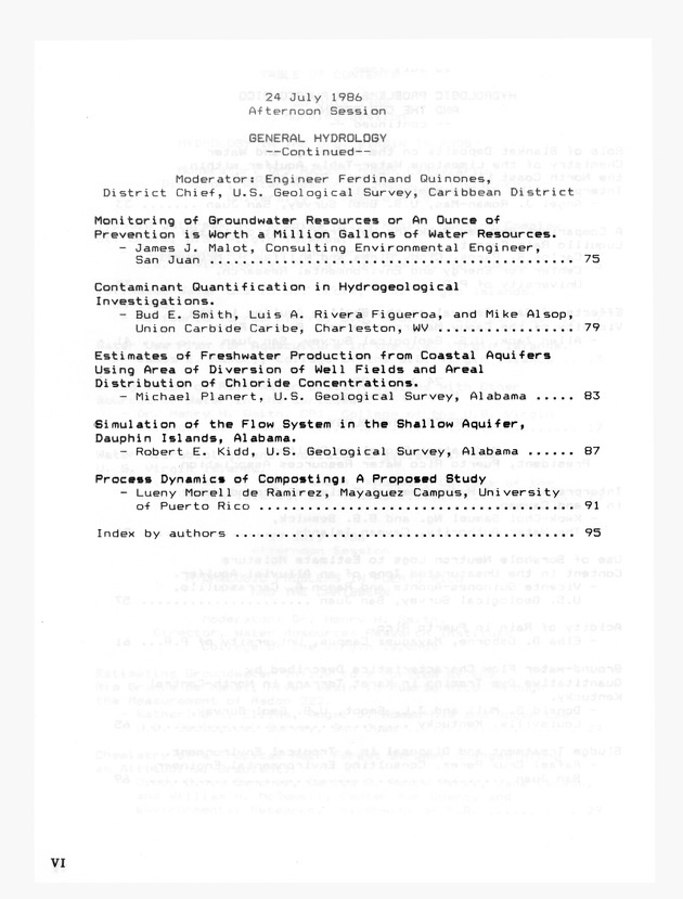 3rd Caribbean Islands Water Resources Congress : proceedings of a symposium held in St. Thomas, U.S. Virgin Islands, 22-23 July 1986 - 0005