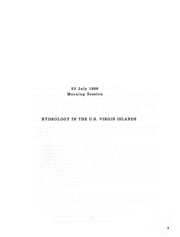 3rd Caribbean Islands Water Resources Congress : proceedings of a symposium held in St. Thomas, U.S. Virgin Islands, 22-23 July 1986 - 0006