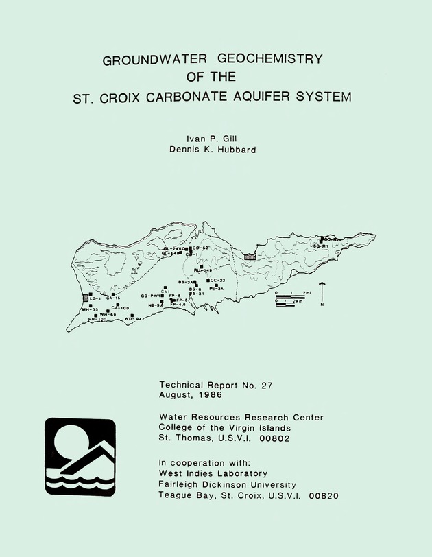 Groundwater geochemistry of the St. Croix carbonate aquifer system - 0000-front