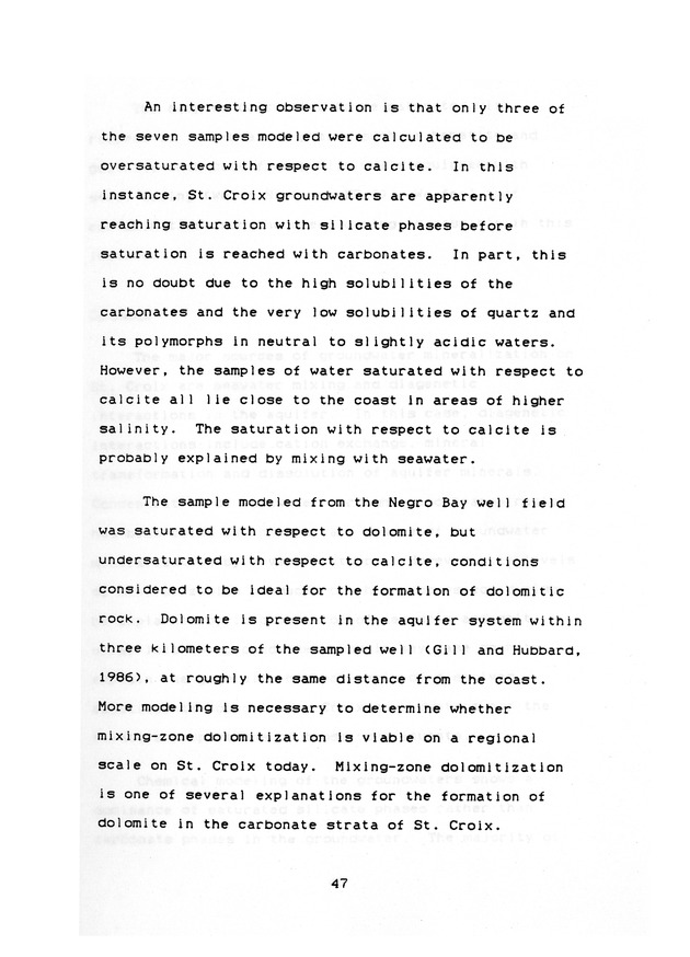 Groundwater geochemistry of the St. Croix carbonate aquifer system - 0055