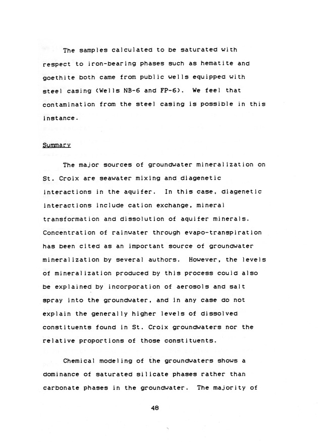 Groundwater geochemistry of the St. Croix carbonate aquifer system - 0056