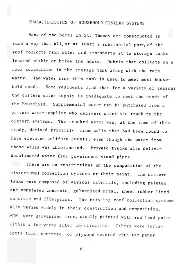 Water quality of cistern water in St. Thomas U.S.V.I. - 0012