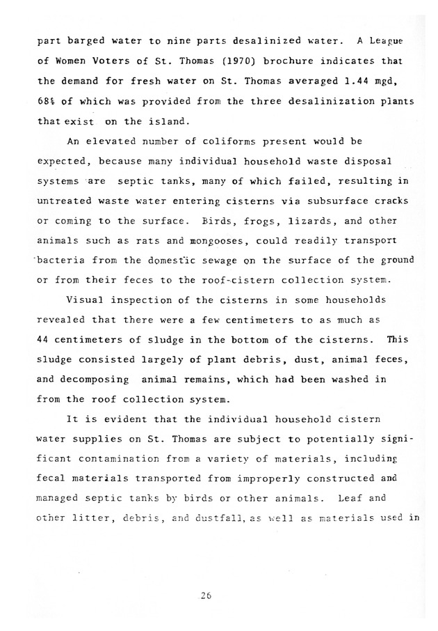 Water quality of cistern water in St. Thomas U.S.V.I. - 0034