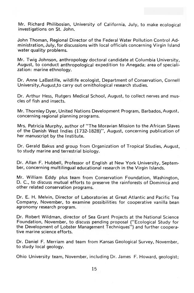 Caribbean Research Institute: Annual report 1969 - 0015