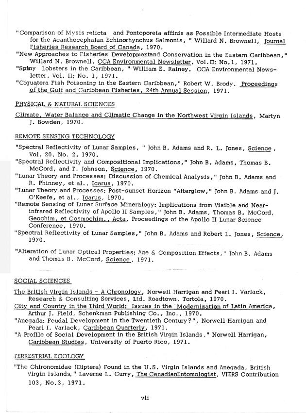 Caribbean Research Institute: Annual Report - January, 1970 - December, 1971 - 0026