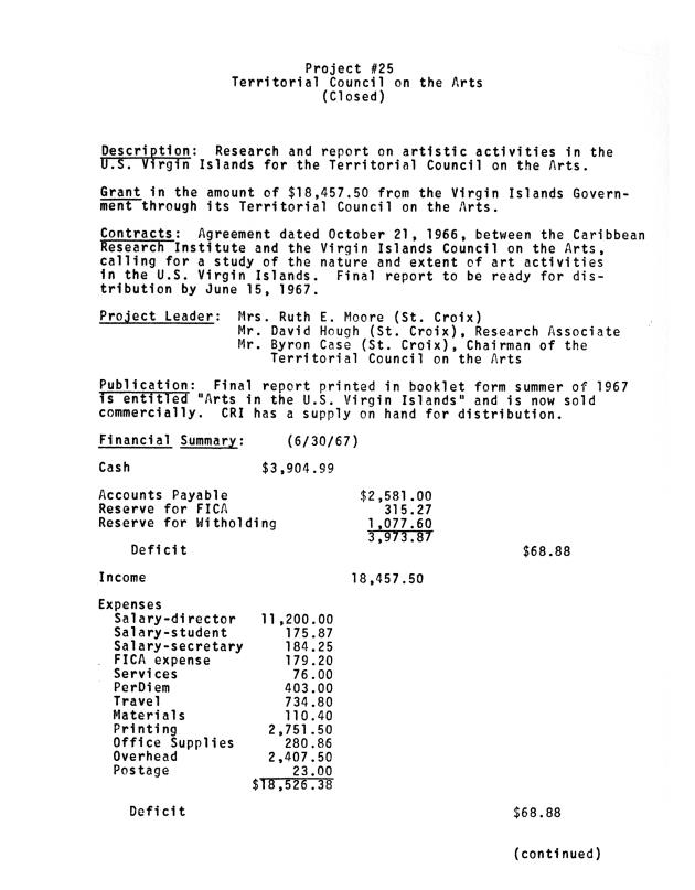 Caribbean Research Institute College of the Virgin Islands Report - 1967 - 0019