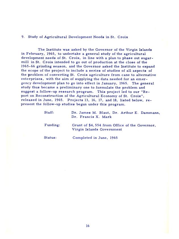 Caribbean Research Institute-Annual Report 1965 - 0017