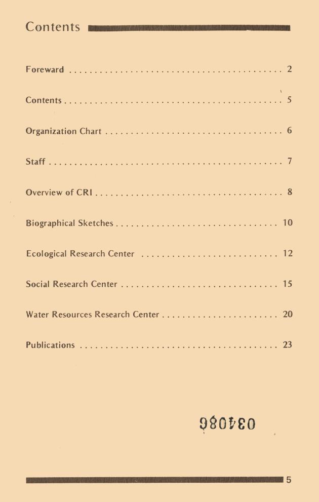 Caribbean Research Institute Report for the period July 1, 1977 - June 30, 1979 - 0005