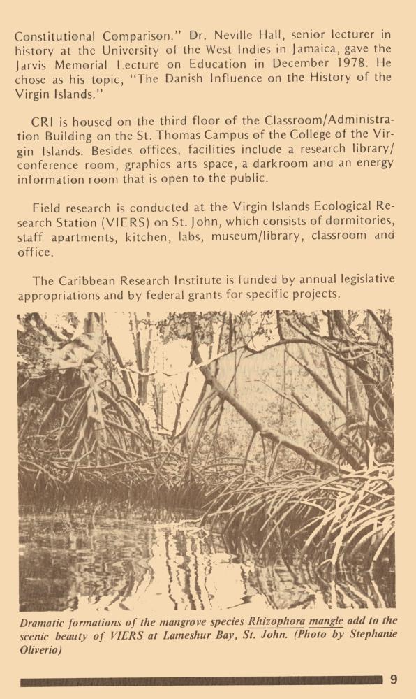 Caribbean Research Institute Report for the period July 1, 1977 - June 30, 1979 - 0009