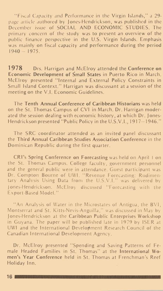 Caribbean Research Institute Report for the period July 1, 1977 - June 30, 1979 - 0016