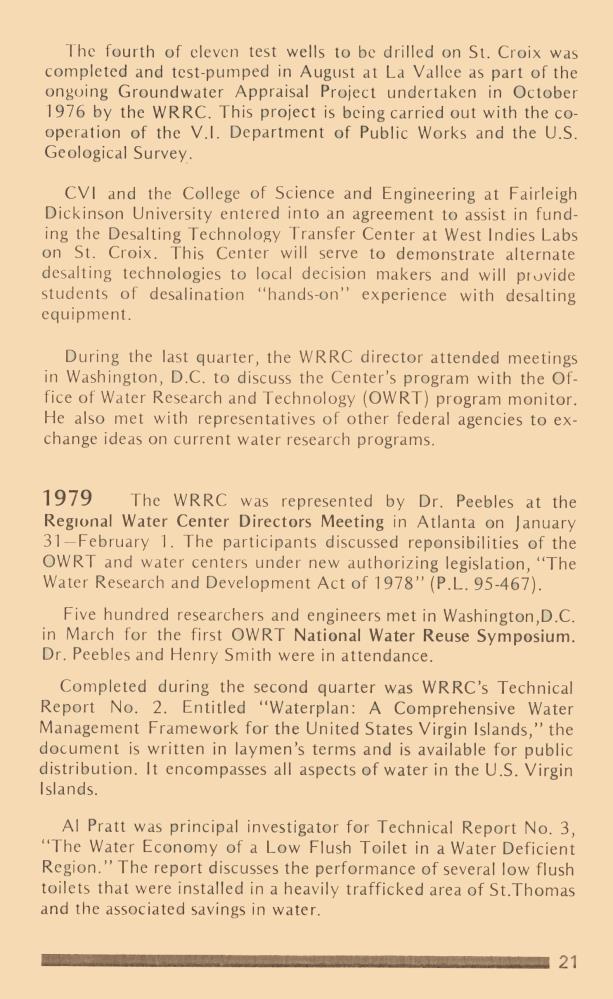 Caribbean Research Institute Report for the period July 1, 1977 - June 30, 1979 - 0021