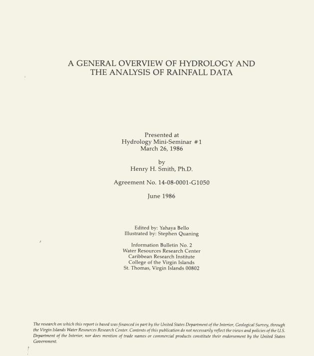 A general overview of hydrology and the analysis of the rainfall data - 0002