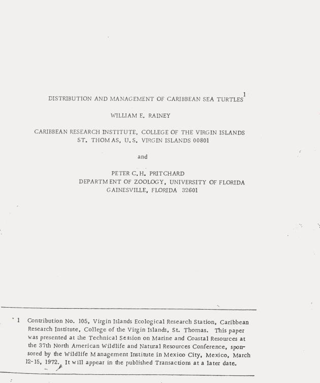 Distribution and management of Caribbean sea turtles - 0000-Front