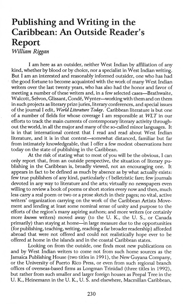 The Caribbean writer - Page 230