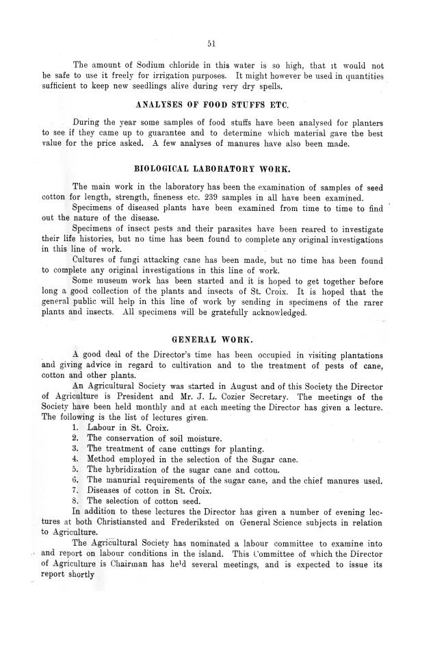 Report of the work done by the agricultural experimental station in St. Croix during the year from the 1st July 1911 to the 30th June 1912 - 0050