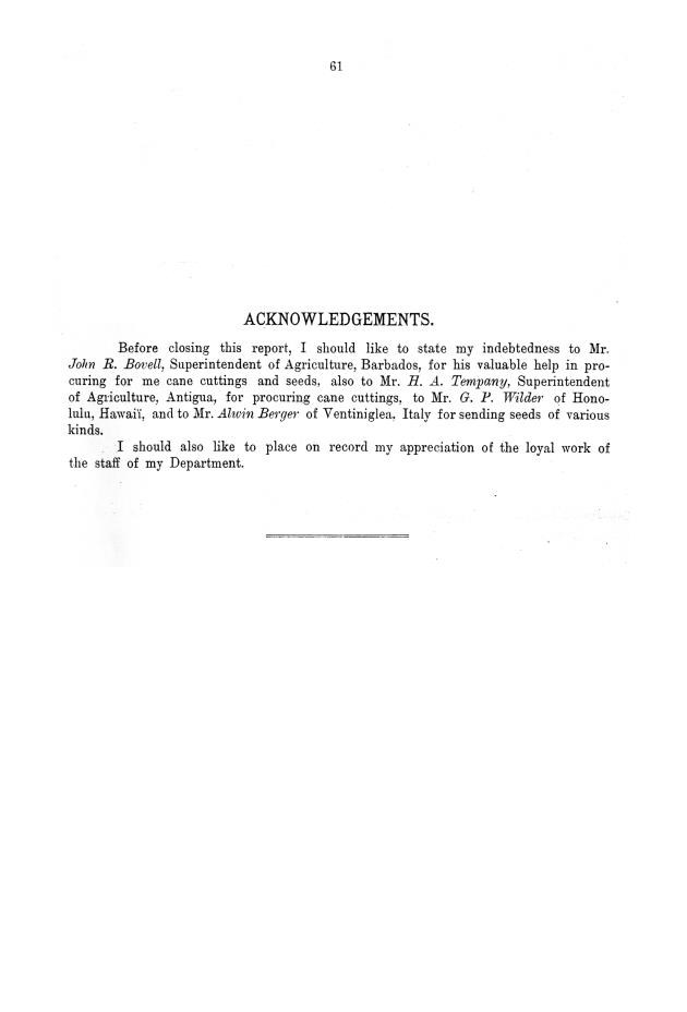 Report of the work done by the agricultural experimental station in St. Croix during the year from the 1st July 1911 to the 30th June 1912 - 0067