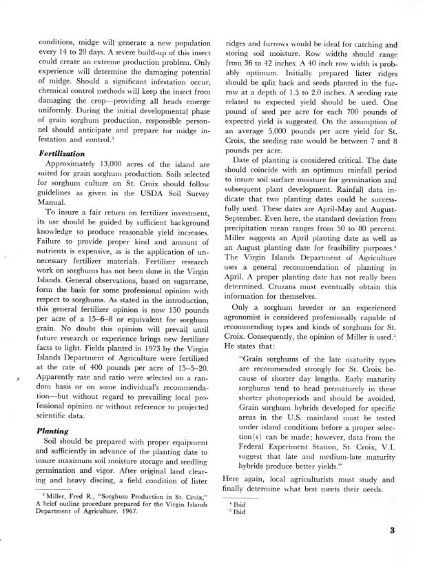 Grain sorghum and forage : production and utilization potential in St. Croix, U.S. Virgin Islands Virgin Islands - 0007